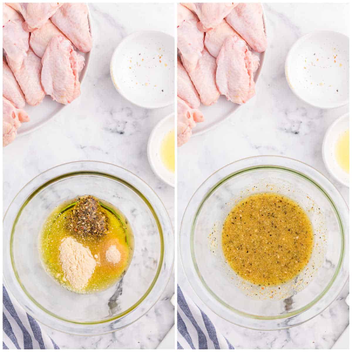 Collage of making the marinade.