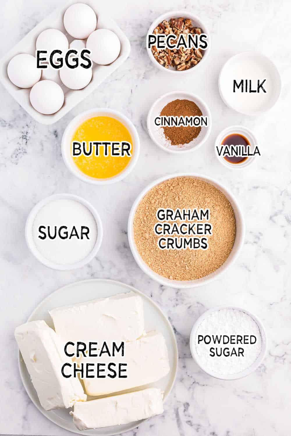 ingredients for cinnamon roll cheesecake