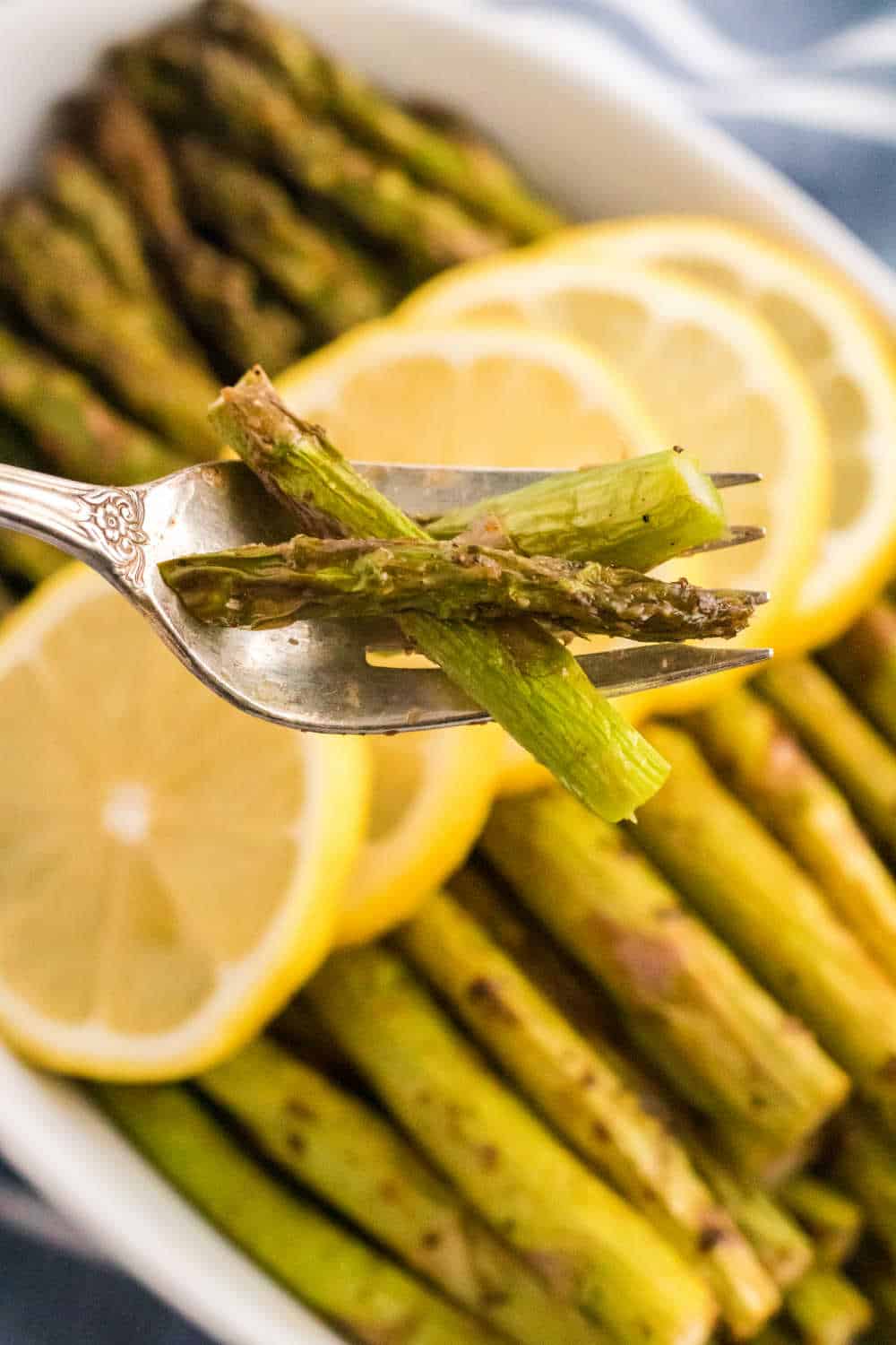 Asparagus on a fork