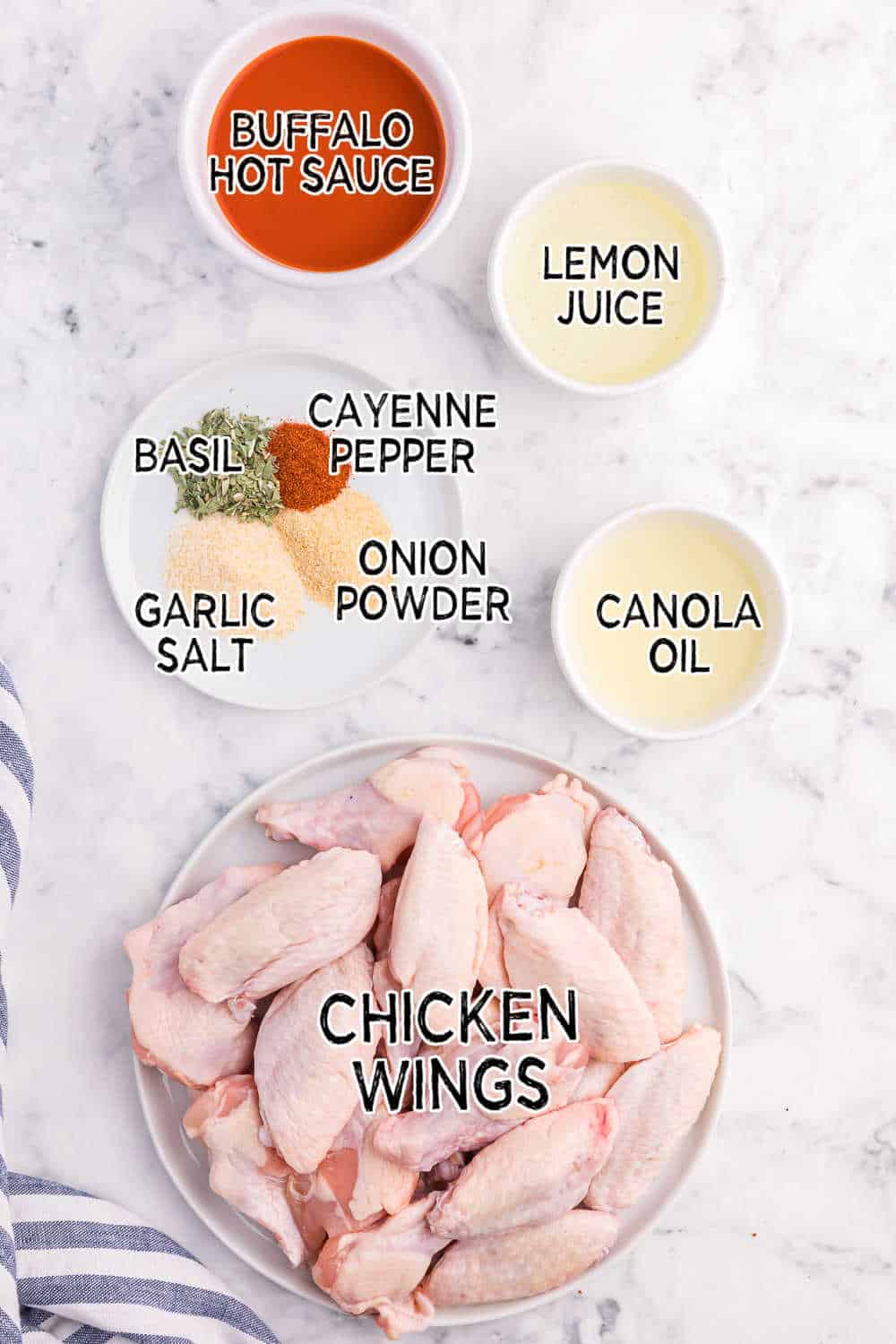 ingredients for air fryer buffalo chicken wings