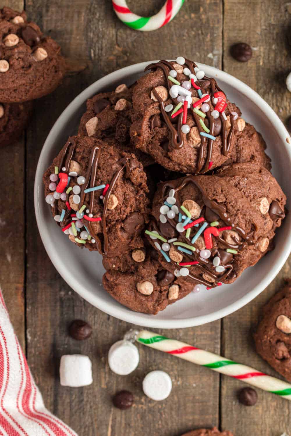 plate of hot chocolate cookies