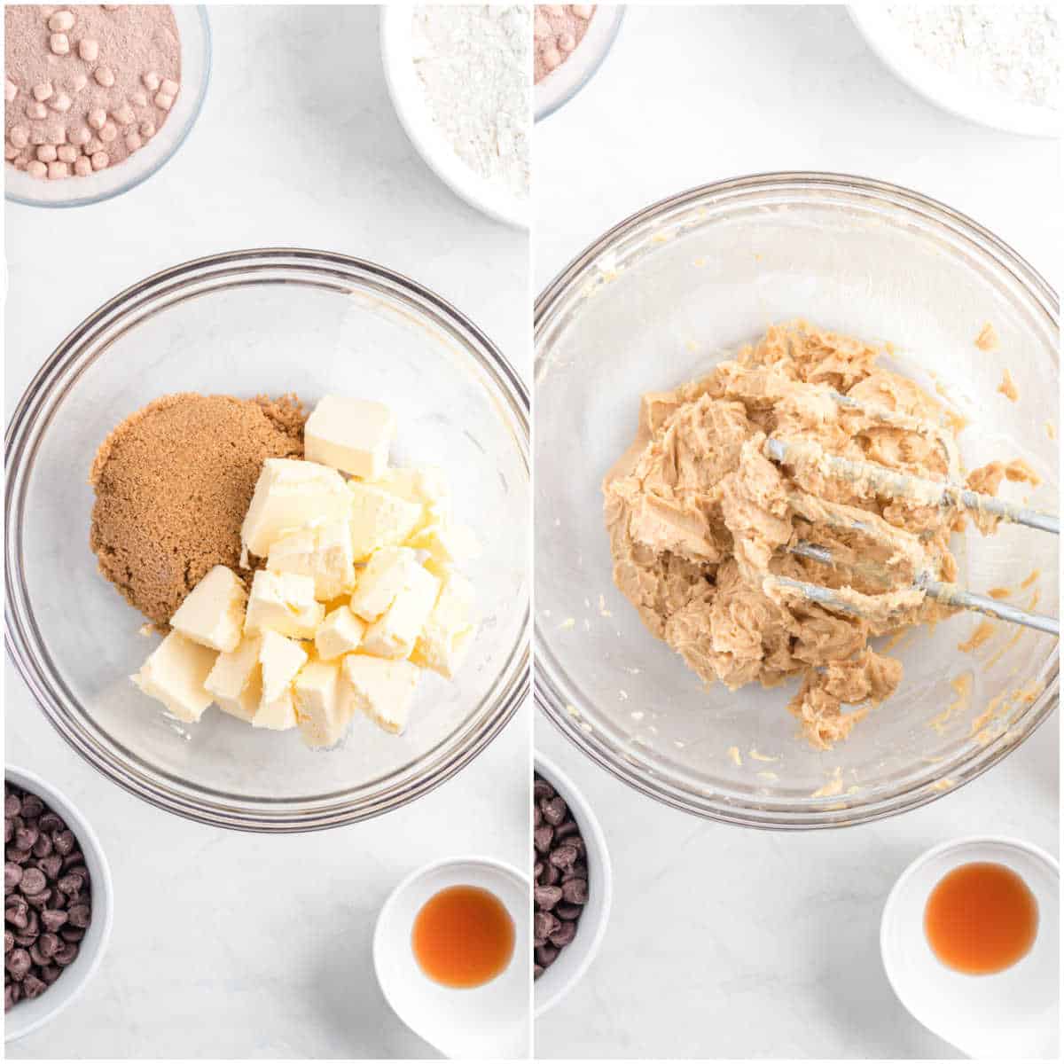 hot chocolate cookies prep