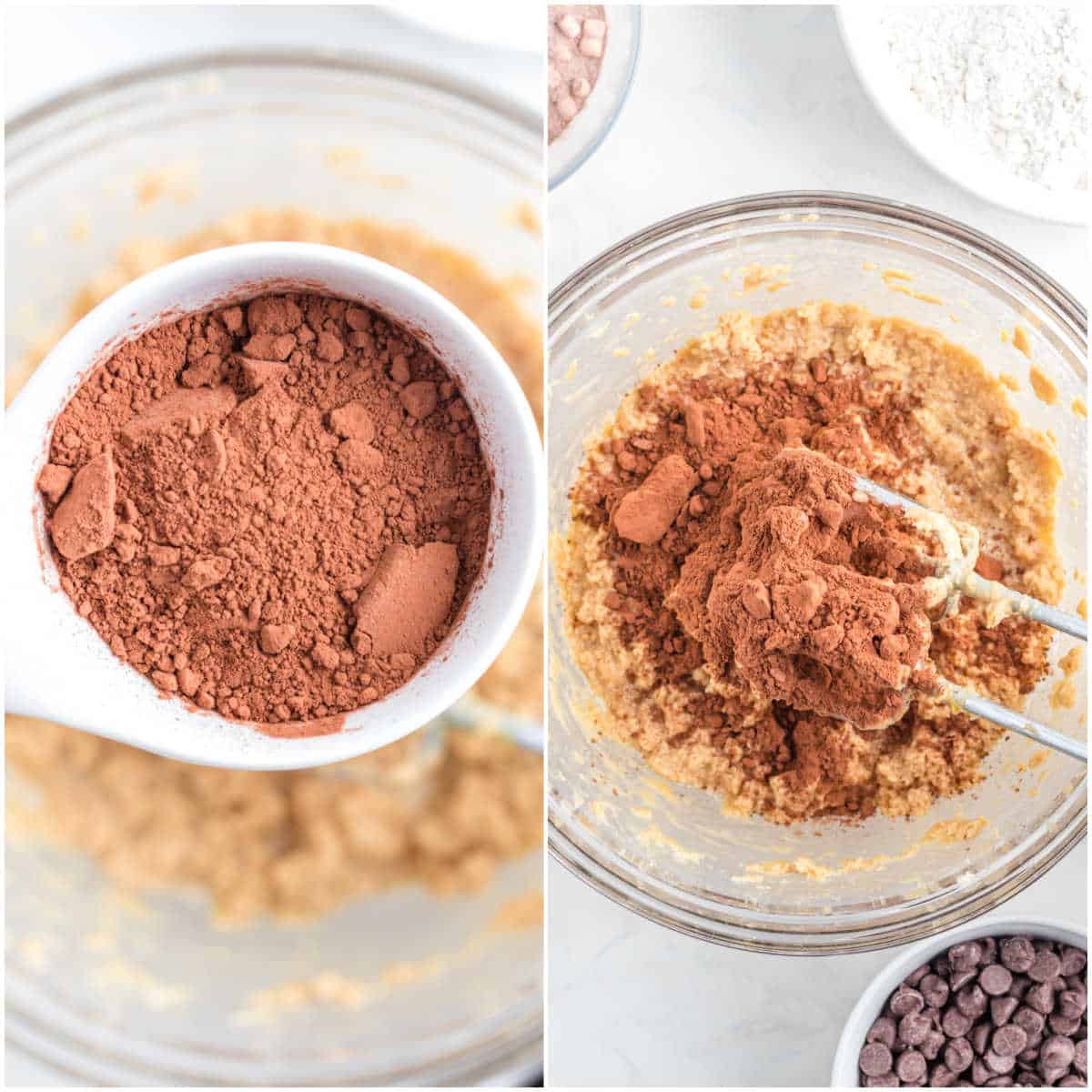 hot chocolate cookies prep