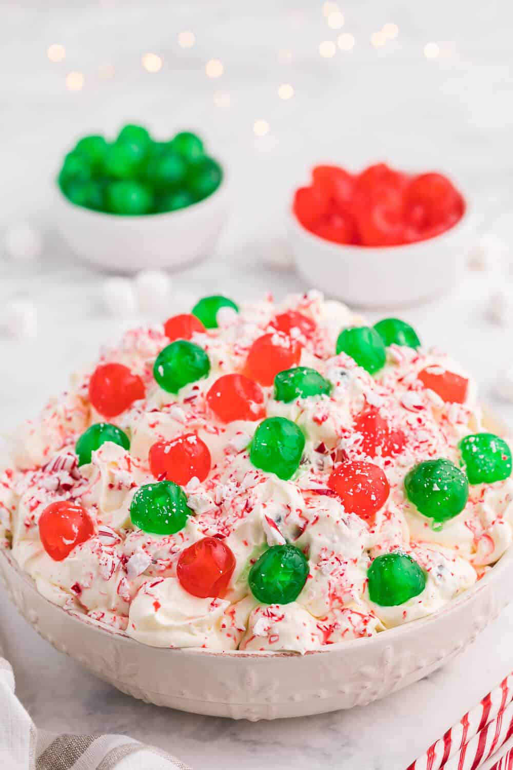 christmas fluff in a serving bowl