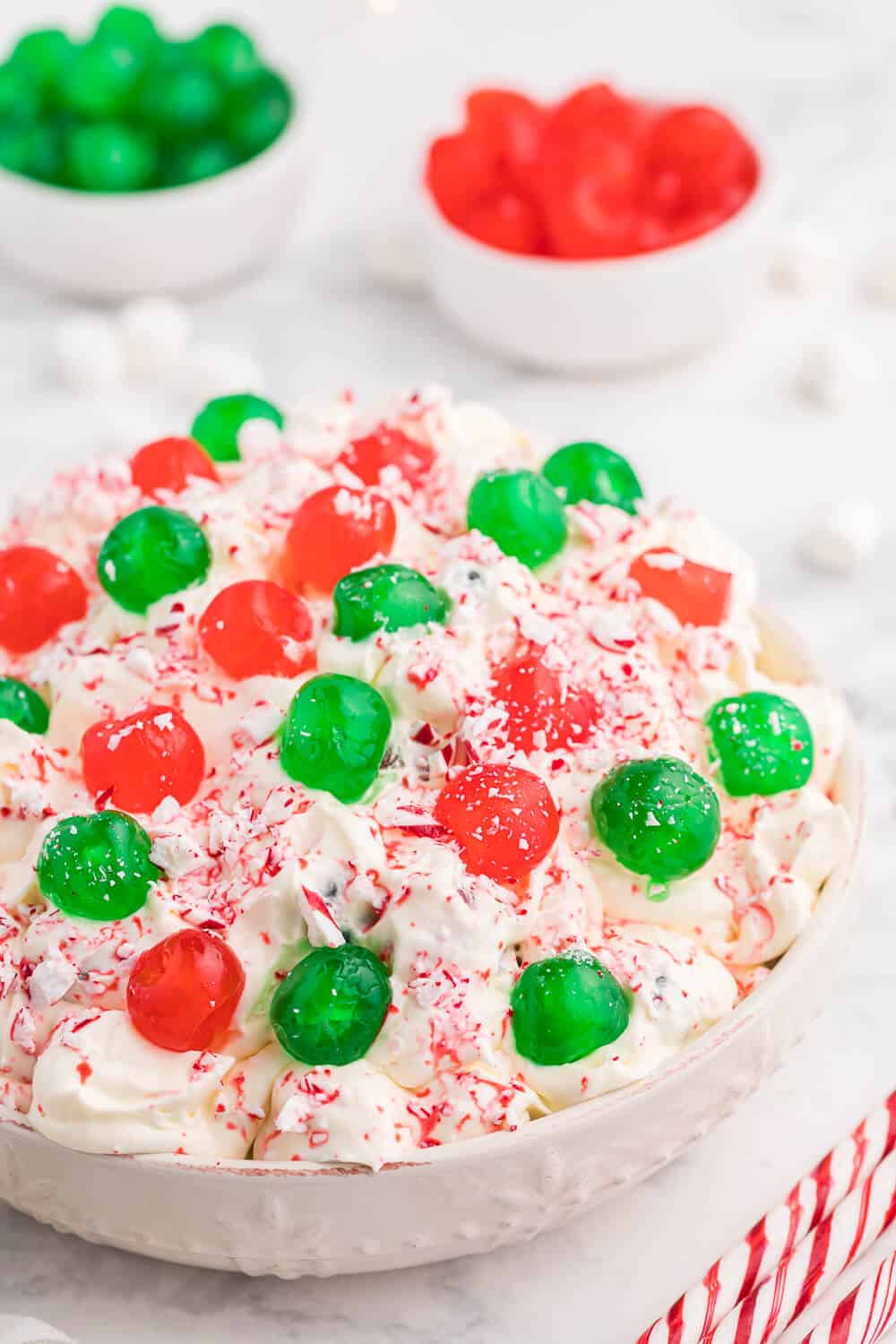 christmas fluff in a serving bowl