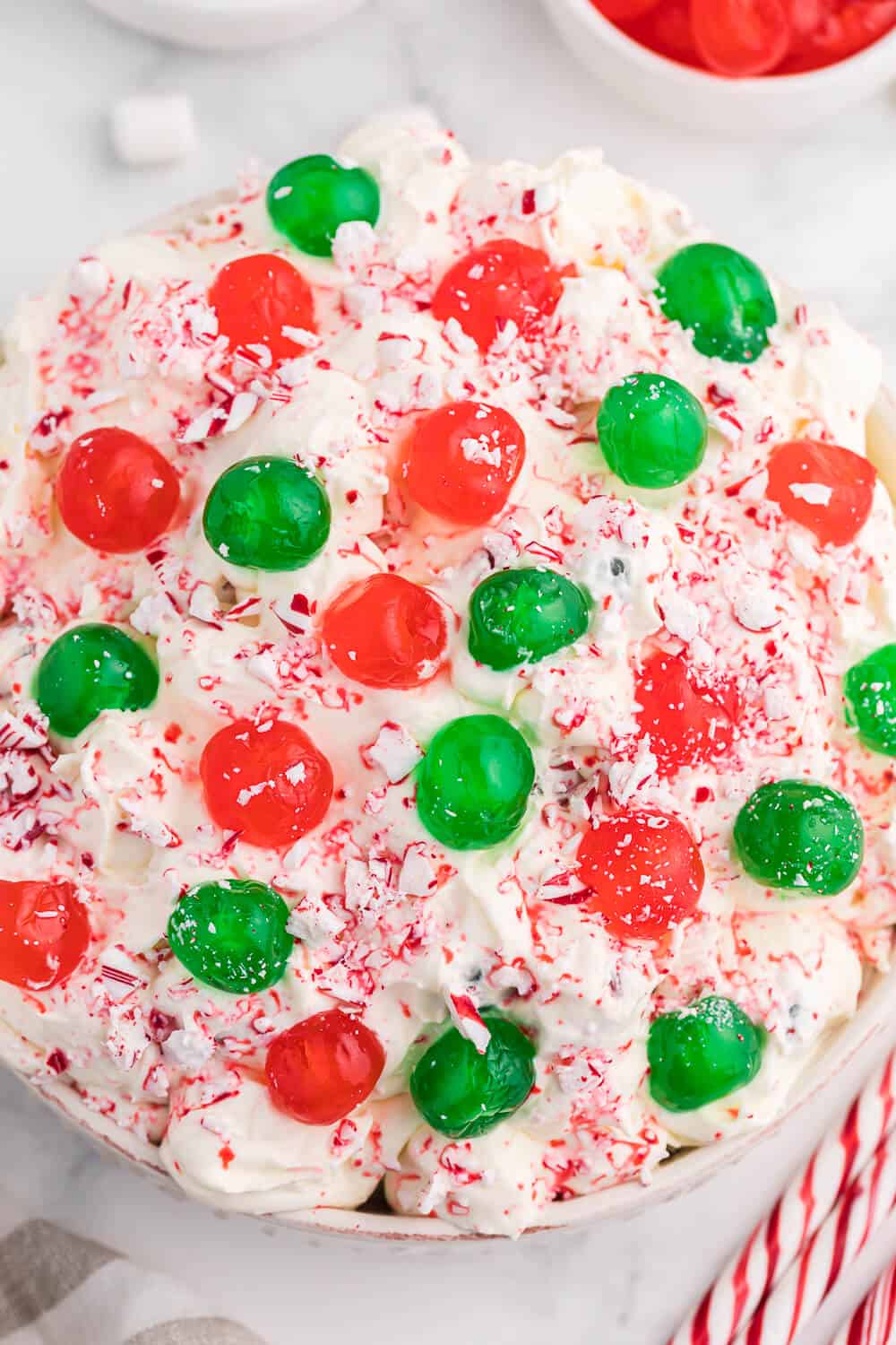 christmas fluff in a serving bowl