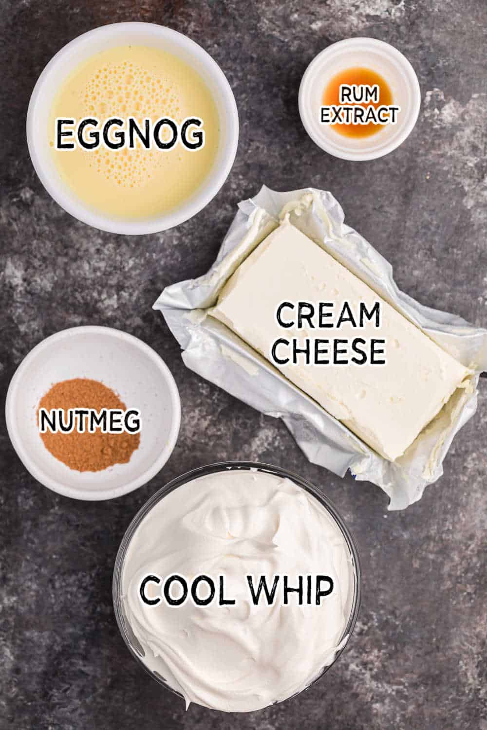 ingredients to make eggnog dip