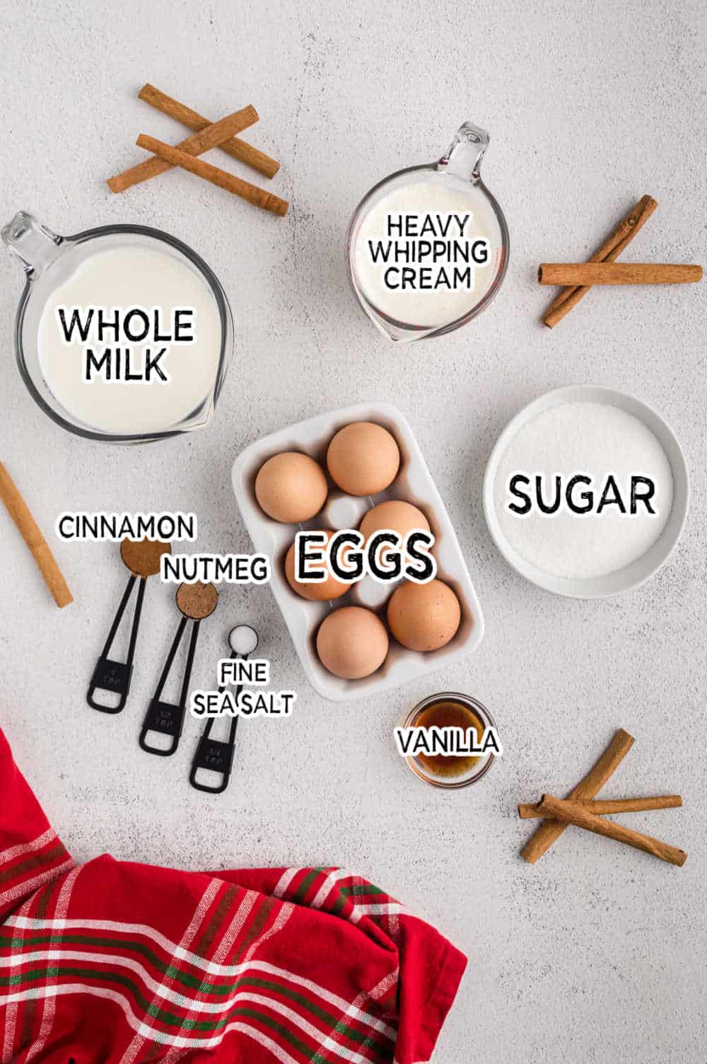 ingredients to make homemade eggnog
