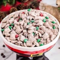 A santa bowl with the recipe.