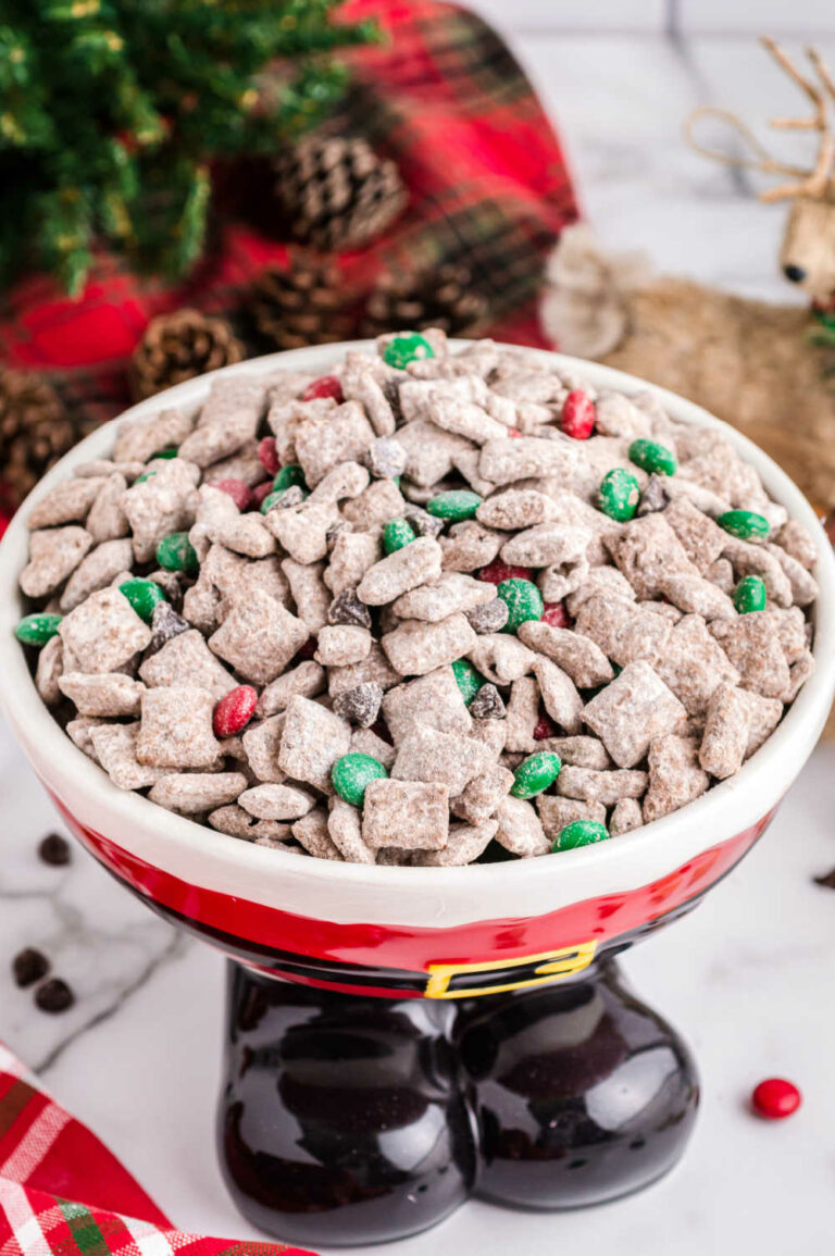 A santa bowl with the recipe.