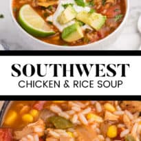southwest chicken and rice soup pin