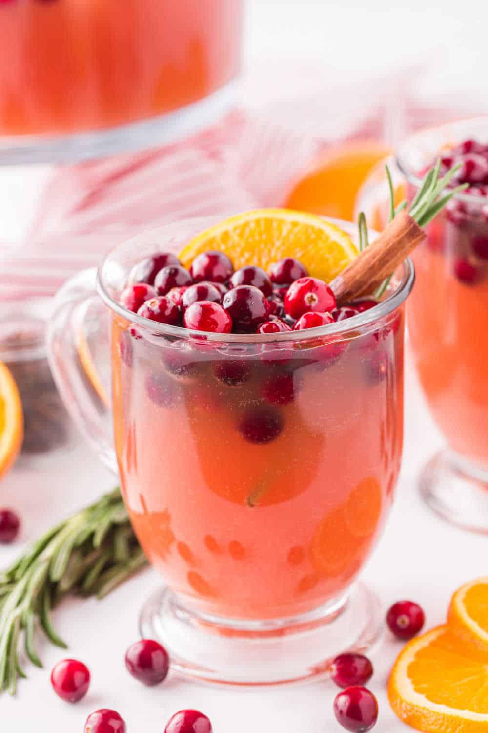 spiced cranberry punch in a punch glass