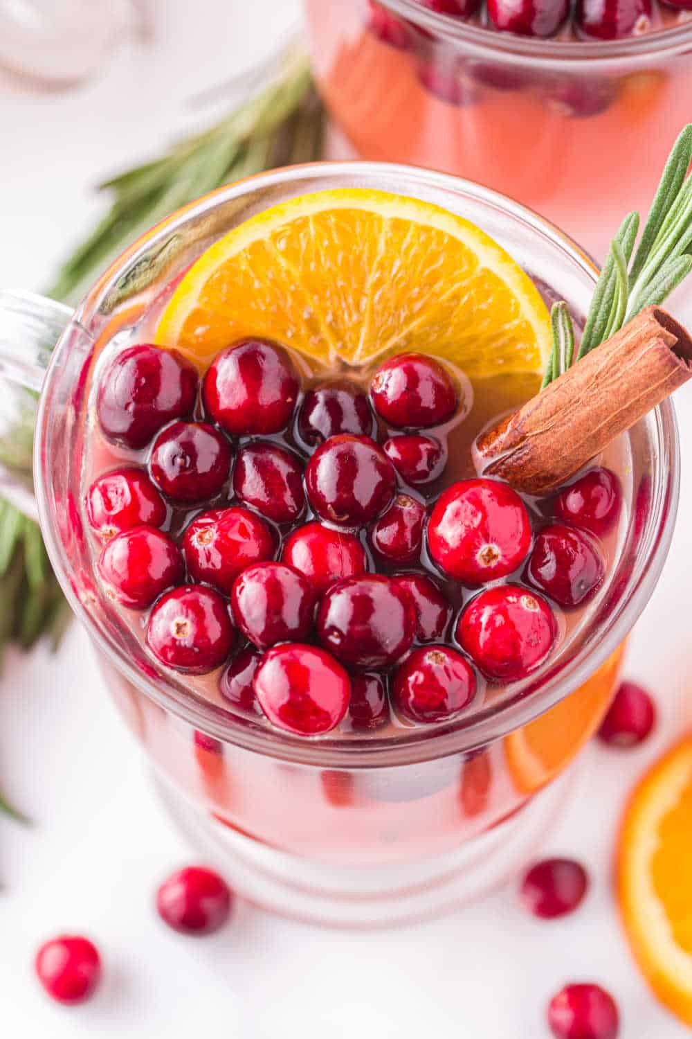 spiced cranberry punch in a punch glass