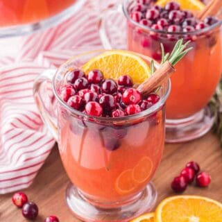 The recipe in a glass with garnishes.