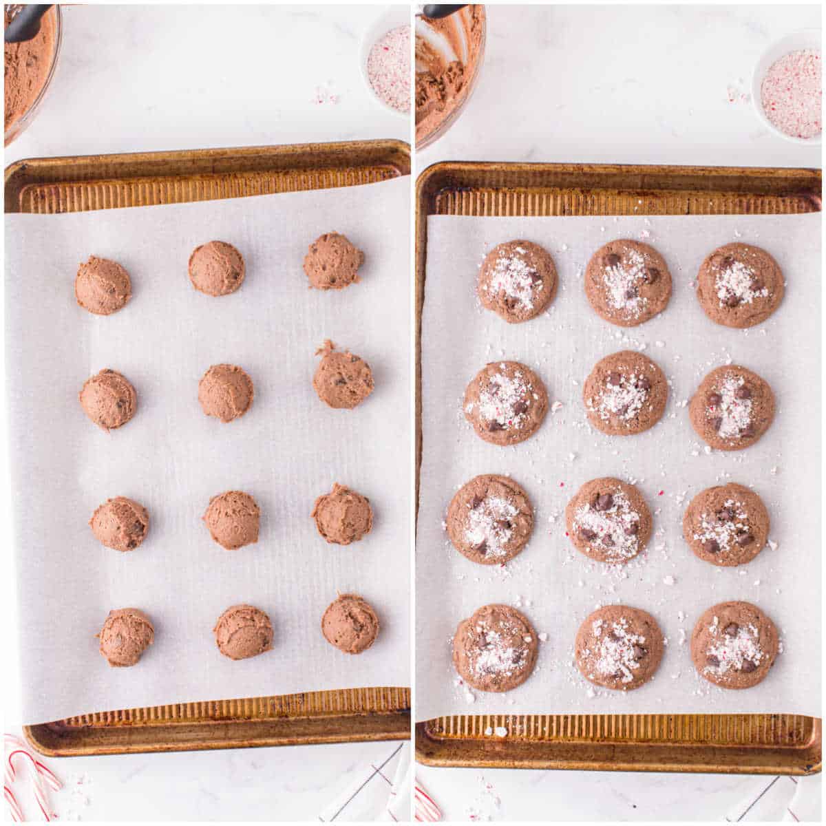 chocolate peppermint cookies prep