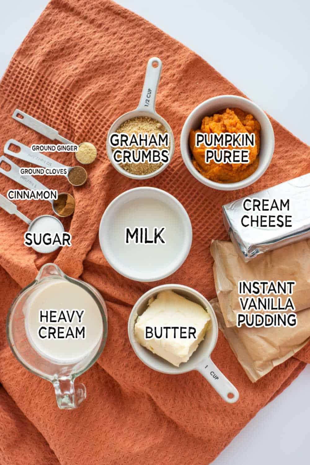 ingredients for pumpkin pie cheesecake