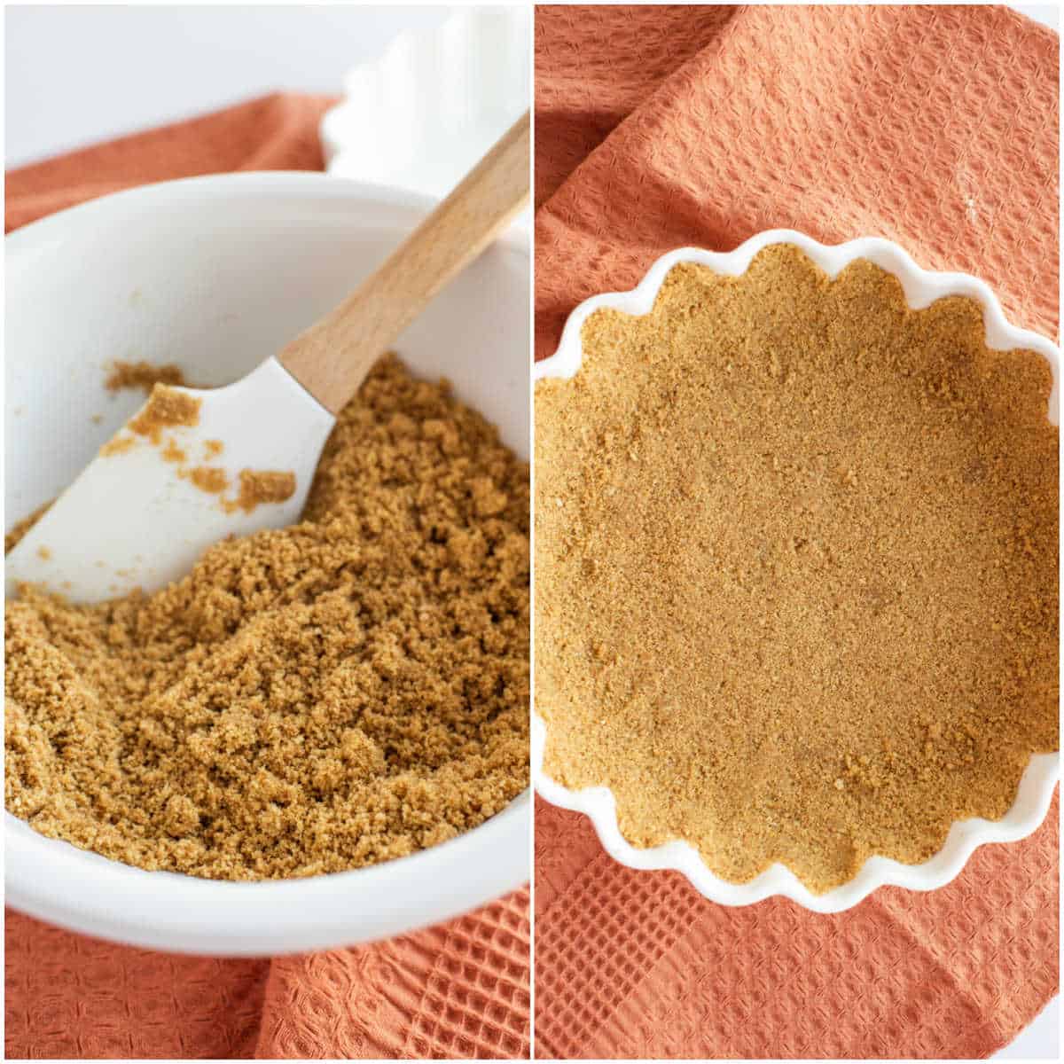 making the graham cracker crumb crust