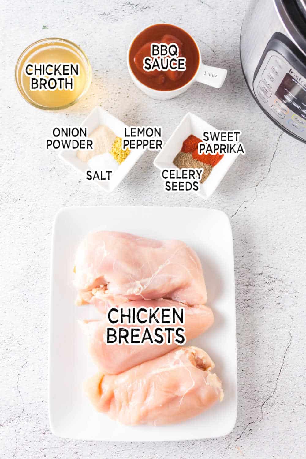 ingredients to make instant pot bbq shredded chicken