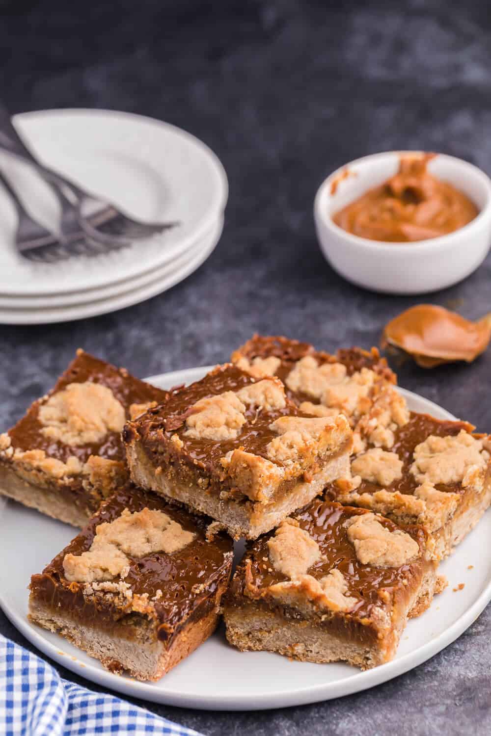 A plate of dulce de leche bars.