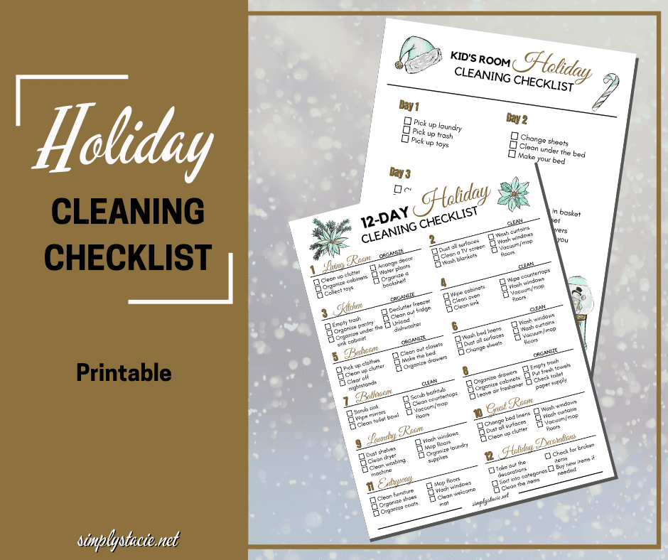 graphic for holiday cleaning checklist