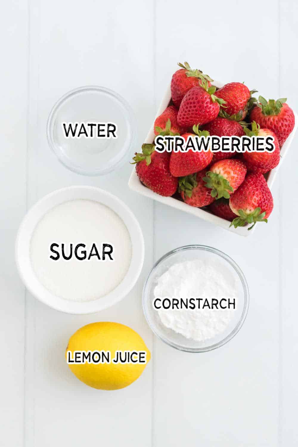Ingredients to make Instant Pot Strawberry Jam.