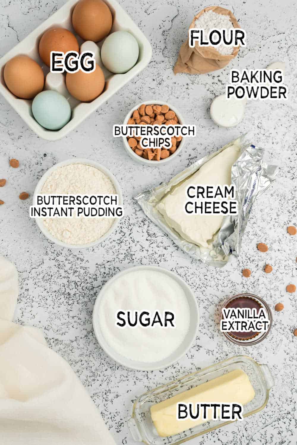 ingredients to make butterscotch pudding cookies