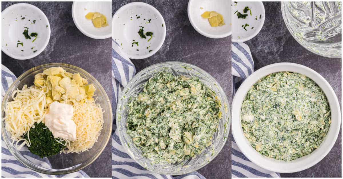 prep for spinach artichoke dip