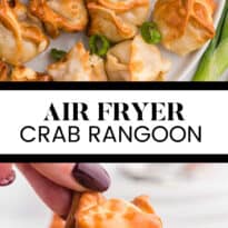 air fryer crab rangoon collage pin