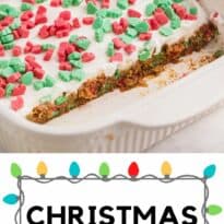 christmas chewy bars in the pan