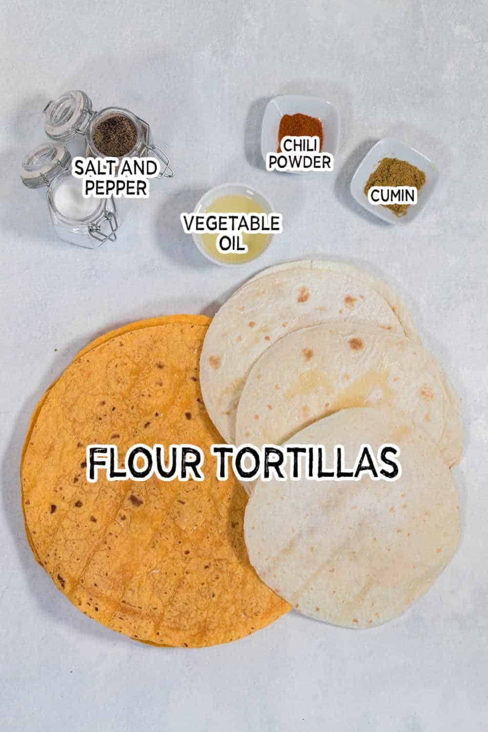 Ingredients to make air fryer tortilla chips.