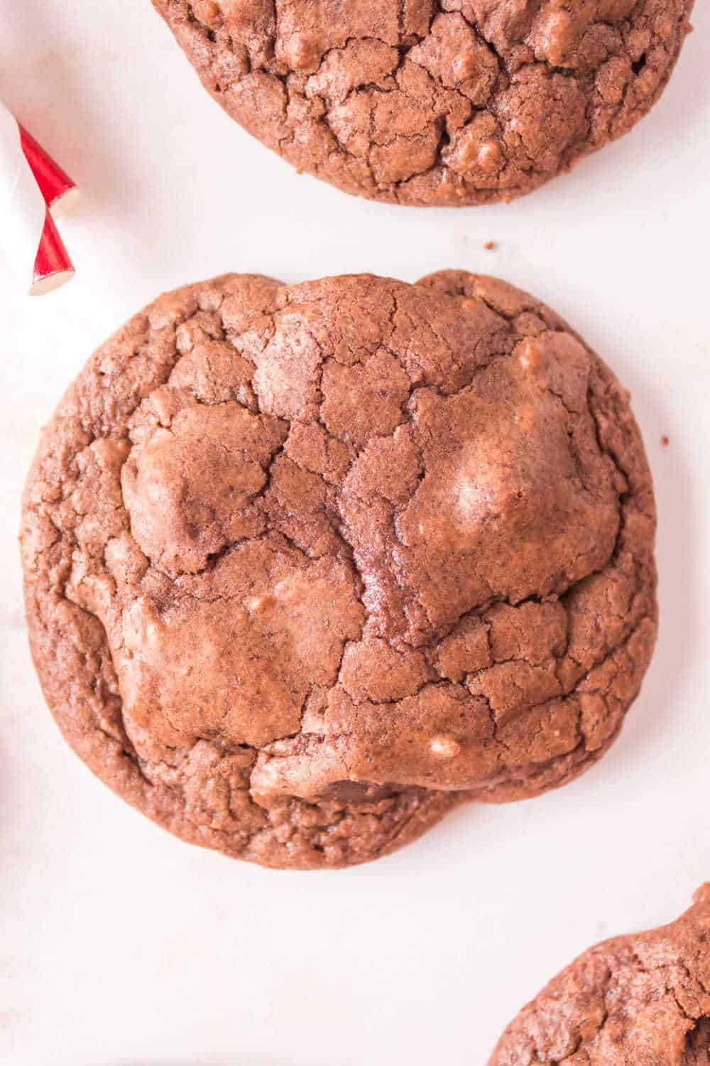 A cookie on a white background.