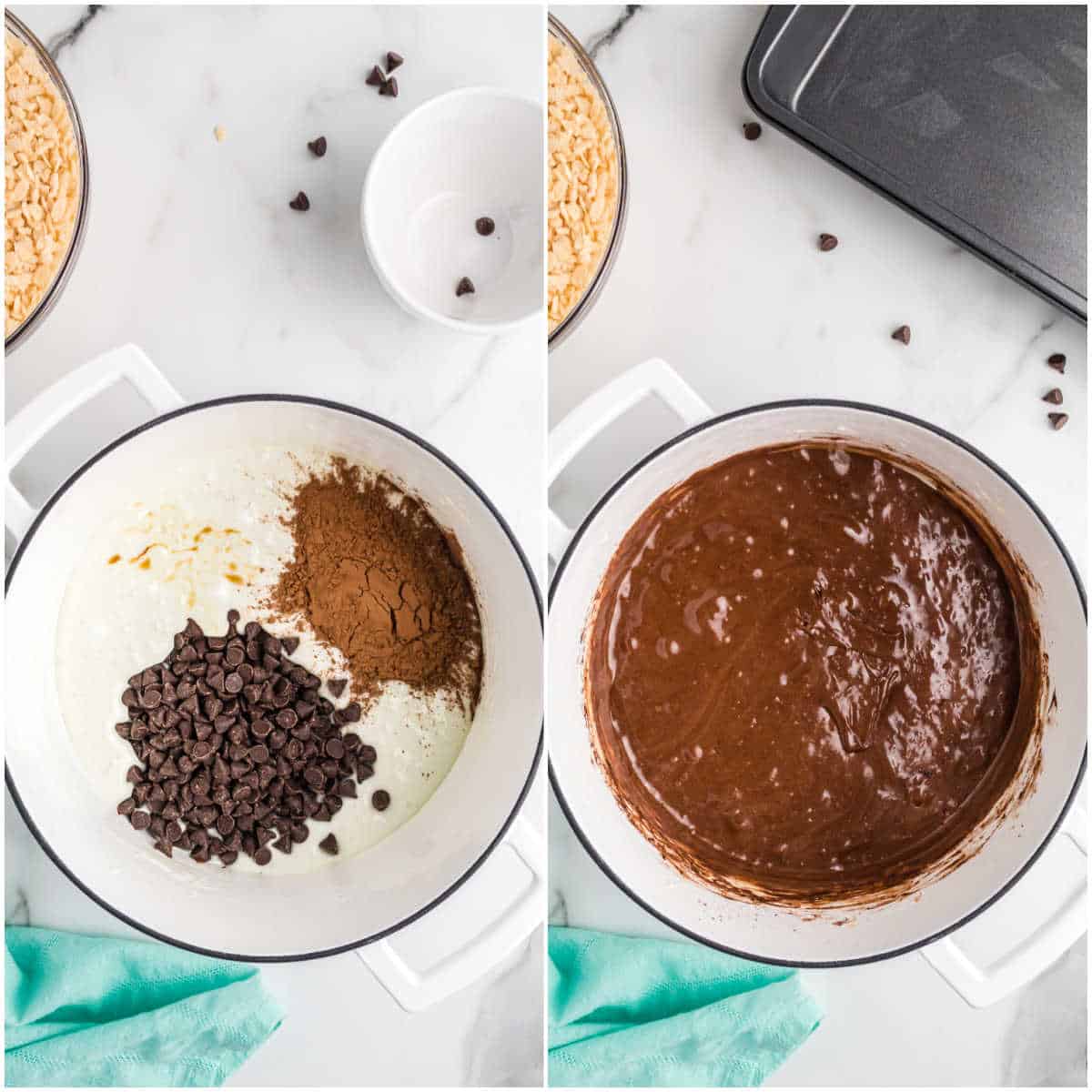 chocolate rice krispies prep.