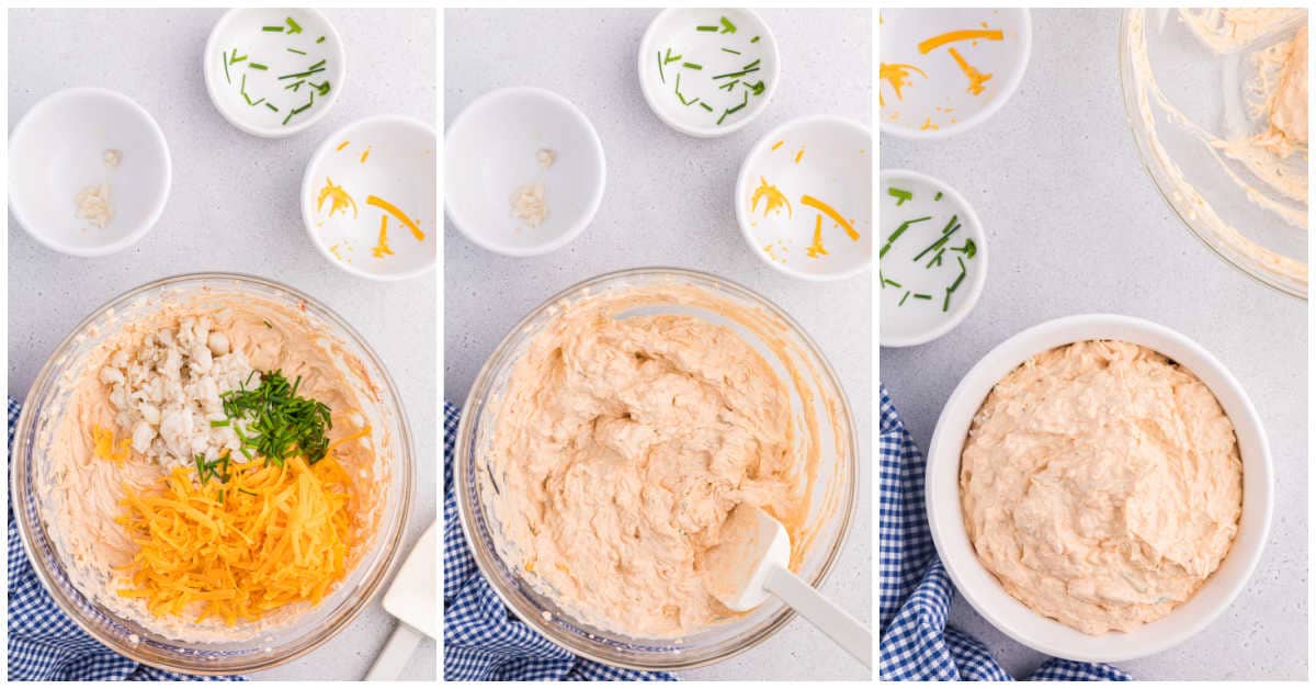 Steps to make crab dip.