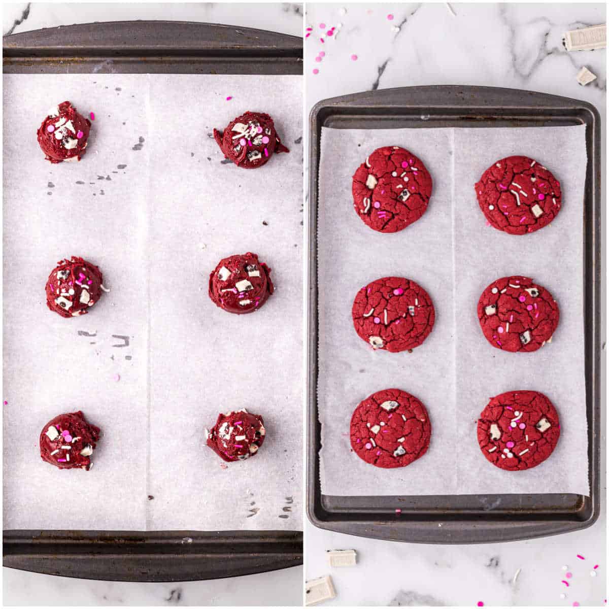 red velvet cookies prep