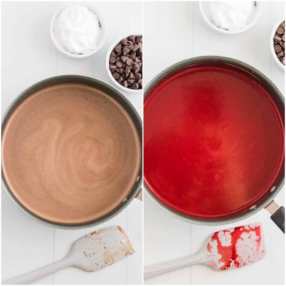 red velvet hot chocolate prep