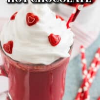 red velvet hot chocolate pin image.
