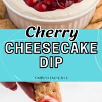 cherry cheesecake dip collage pin