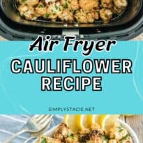 Air fryer cauliflower collage pin.