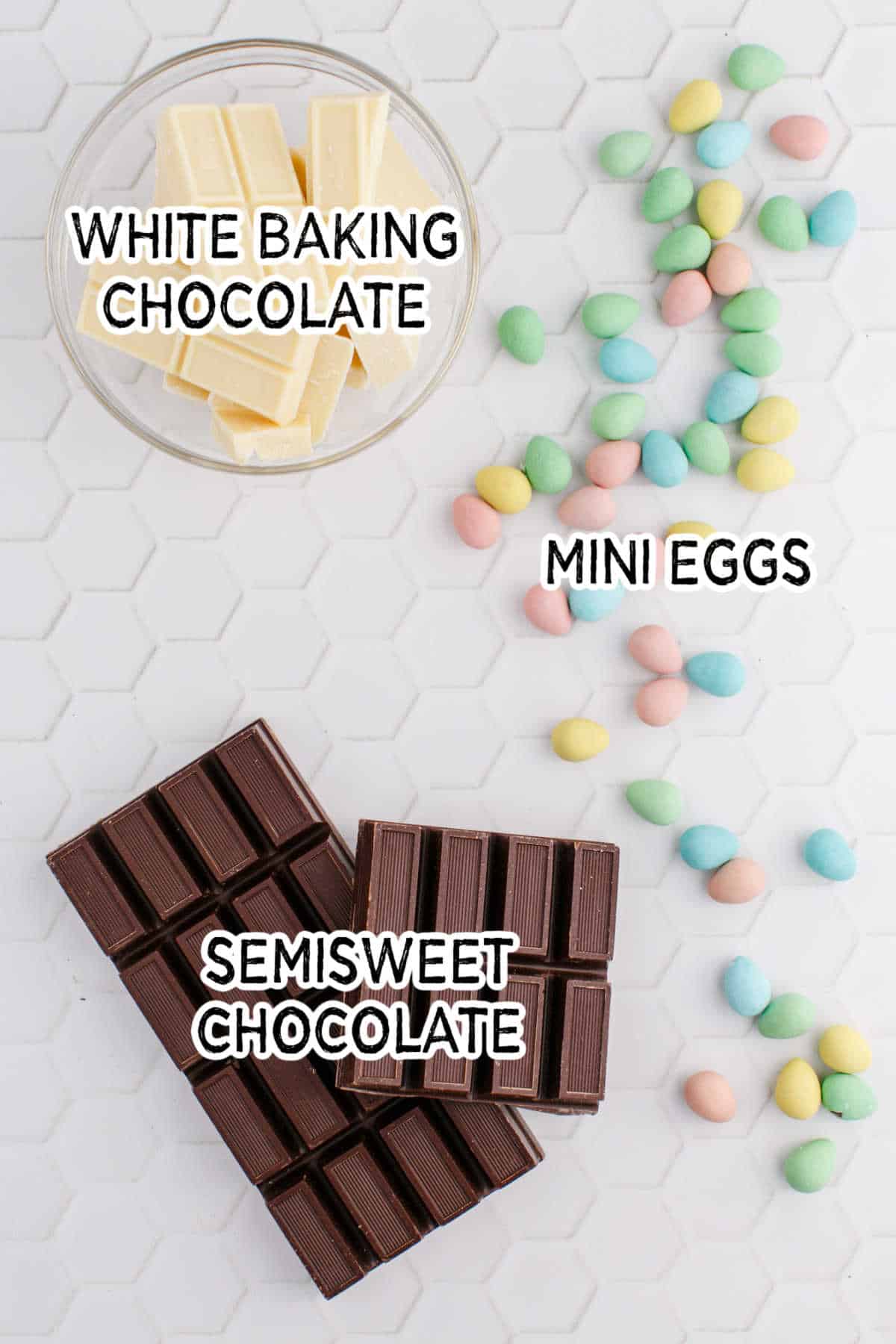 Ingredients to make Easter Bark.
