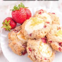 strawberry cheesecake cookies pin image.