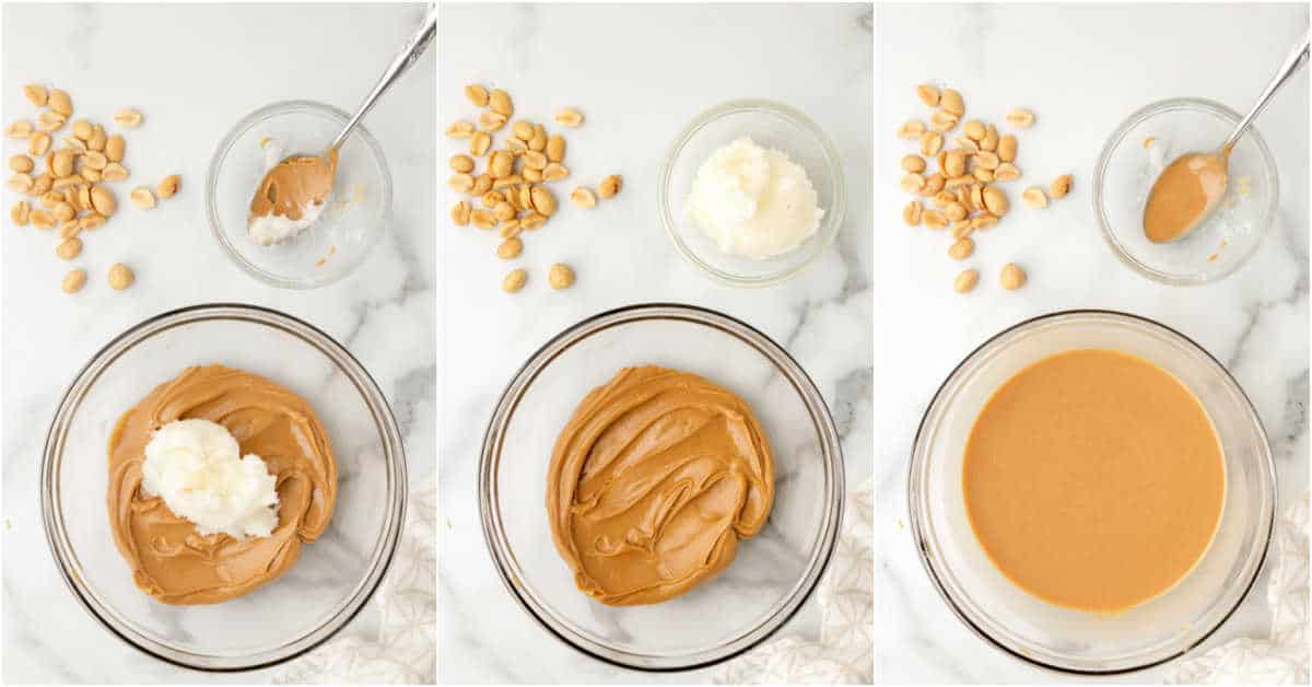 Steps to make peanut butter magic shell.