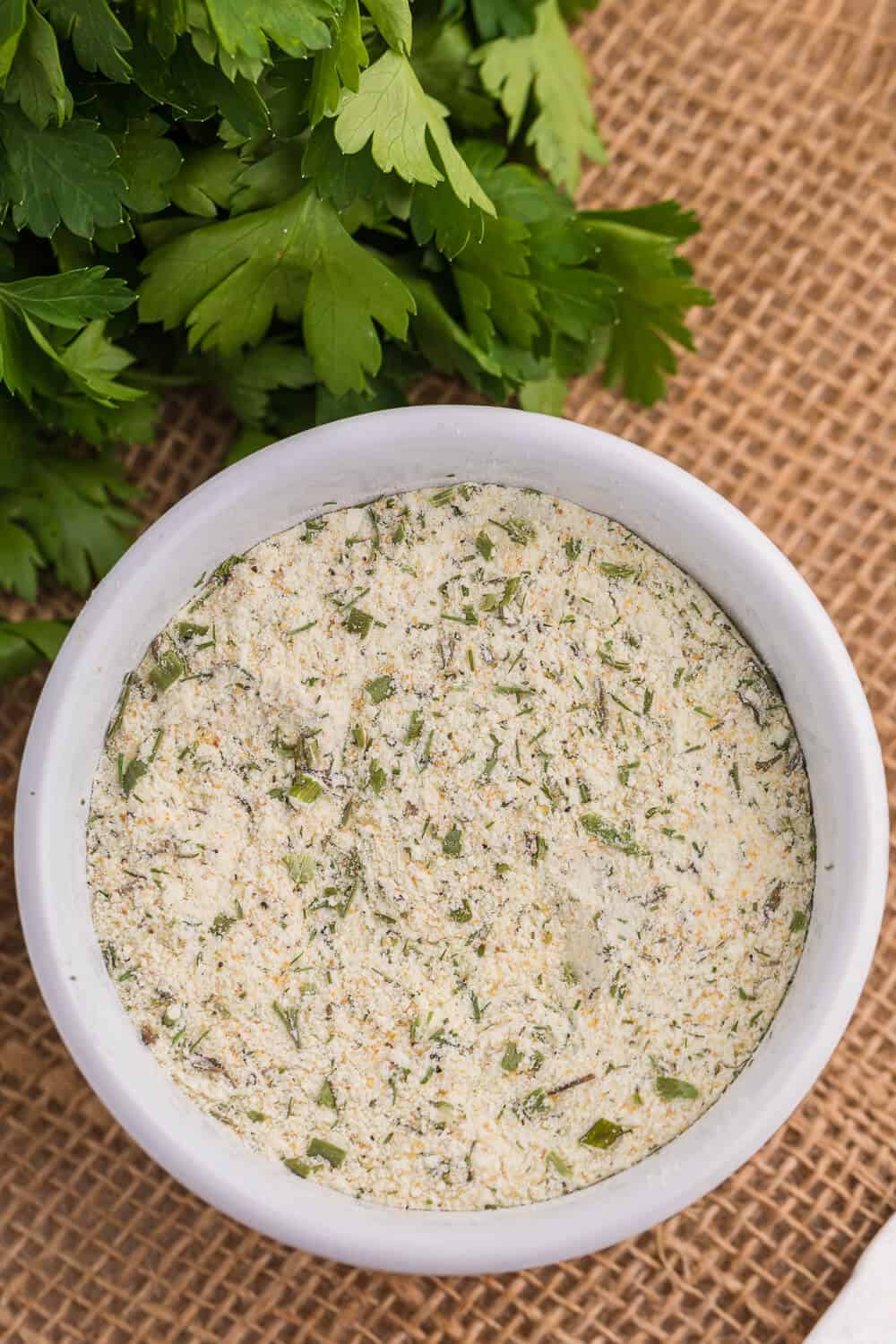 Ranch seasoning in a small bowl.