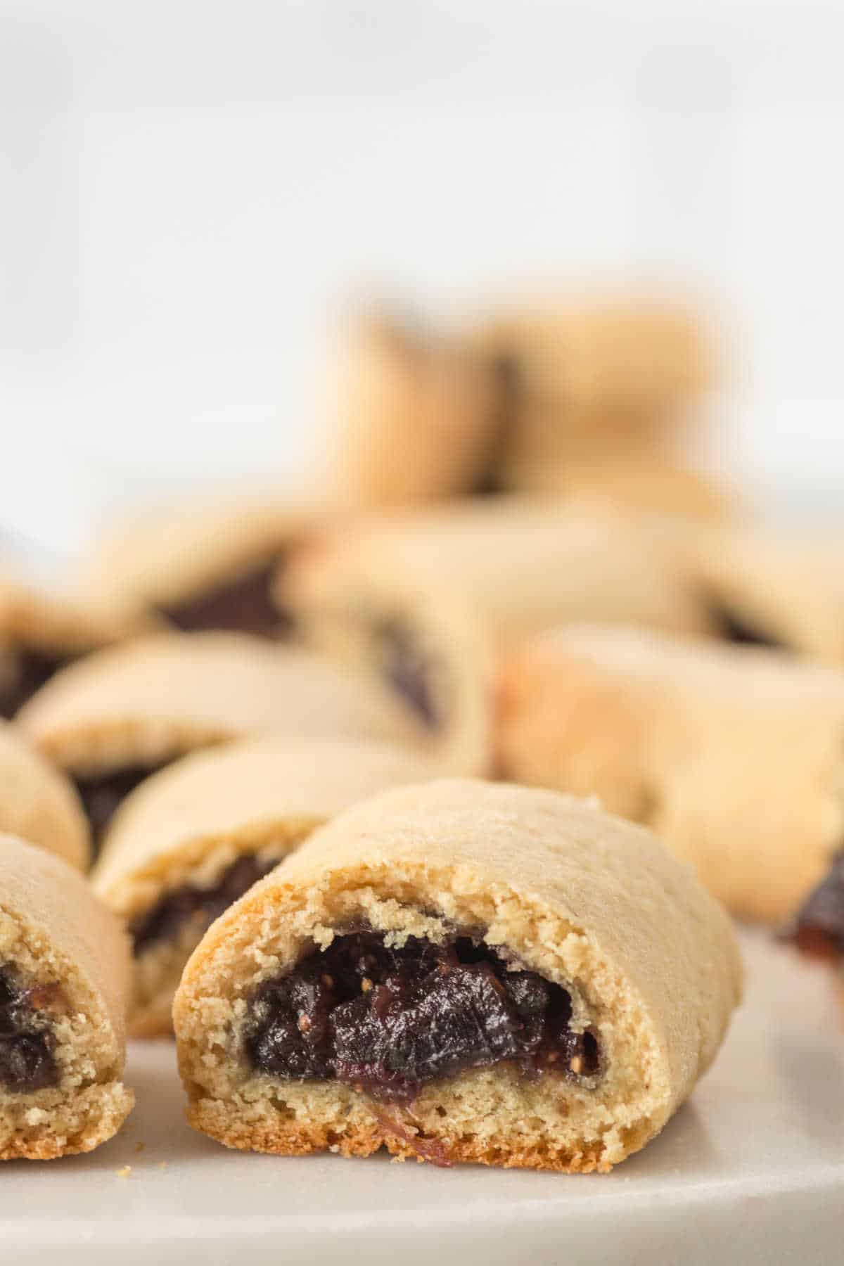 A close up of a cookie on a plate.