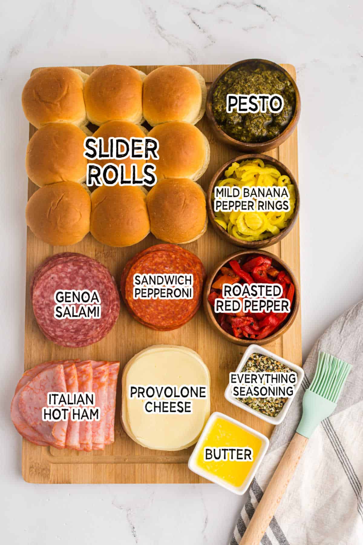 Ingredients to make Italian sliders.