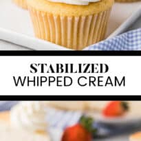 Stabilized whipped cream collage pin image.