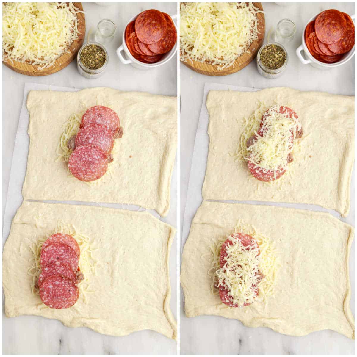 Steps to make meat calzone.