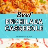 Beef Enchilada Casserole collage pin.