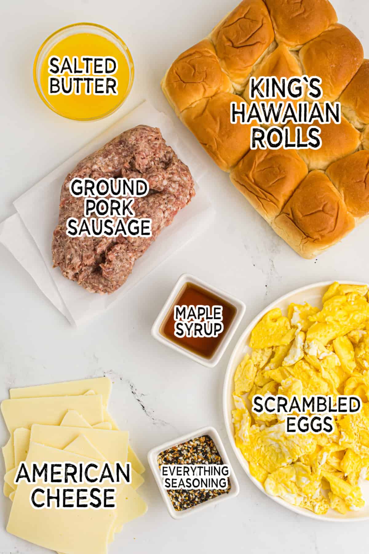 Ingredients to make breakfast sliders.