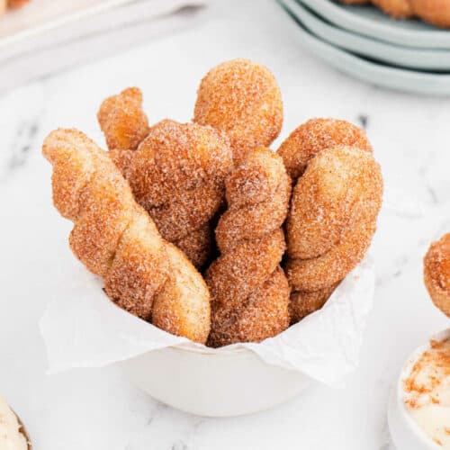Air Fryer Cinnamon Twists with Cream Cheese Dip Simply Stacie