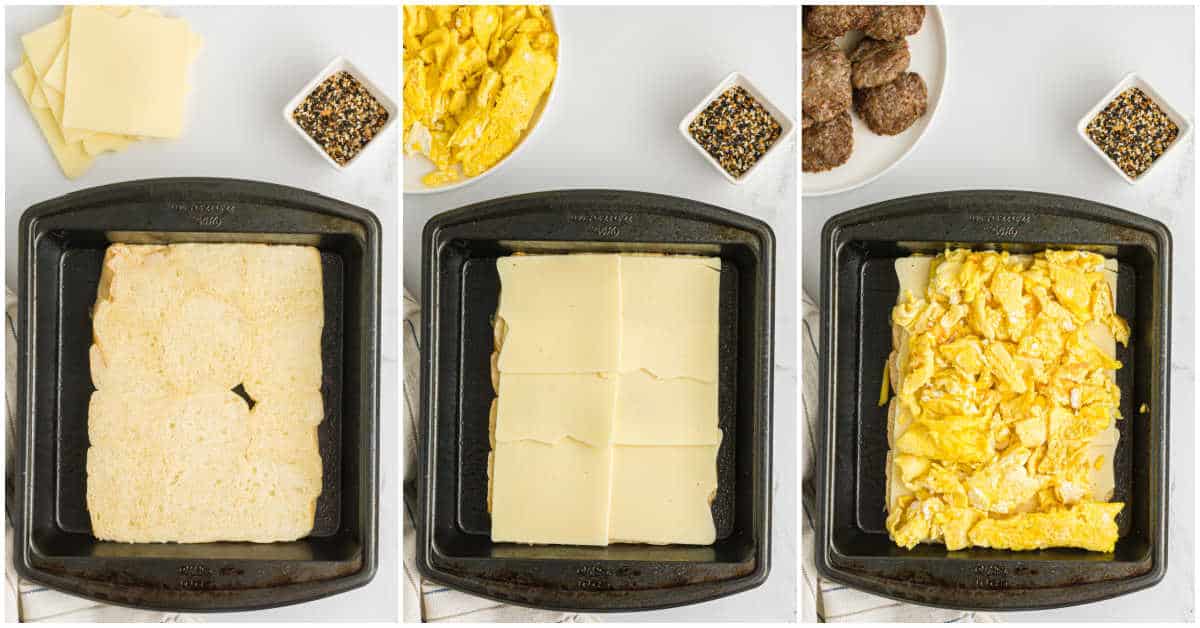 Steps to make breakfast sliders.